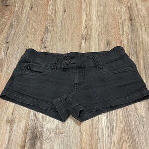 YMI Black and Grey Plaid Lowrise Minishorts